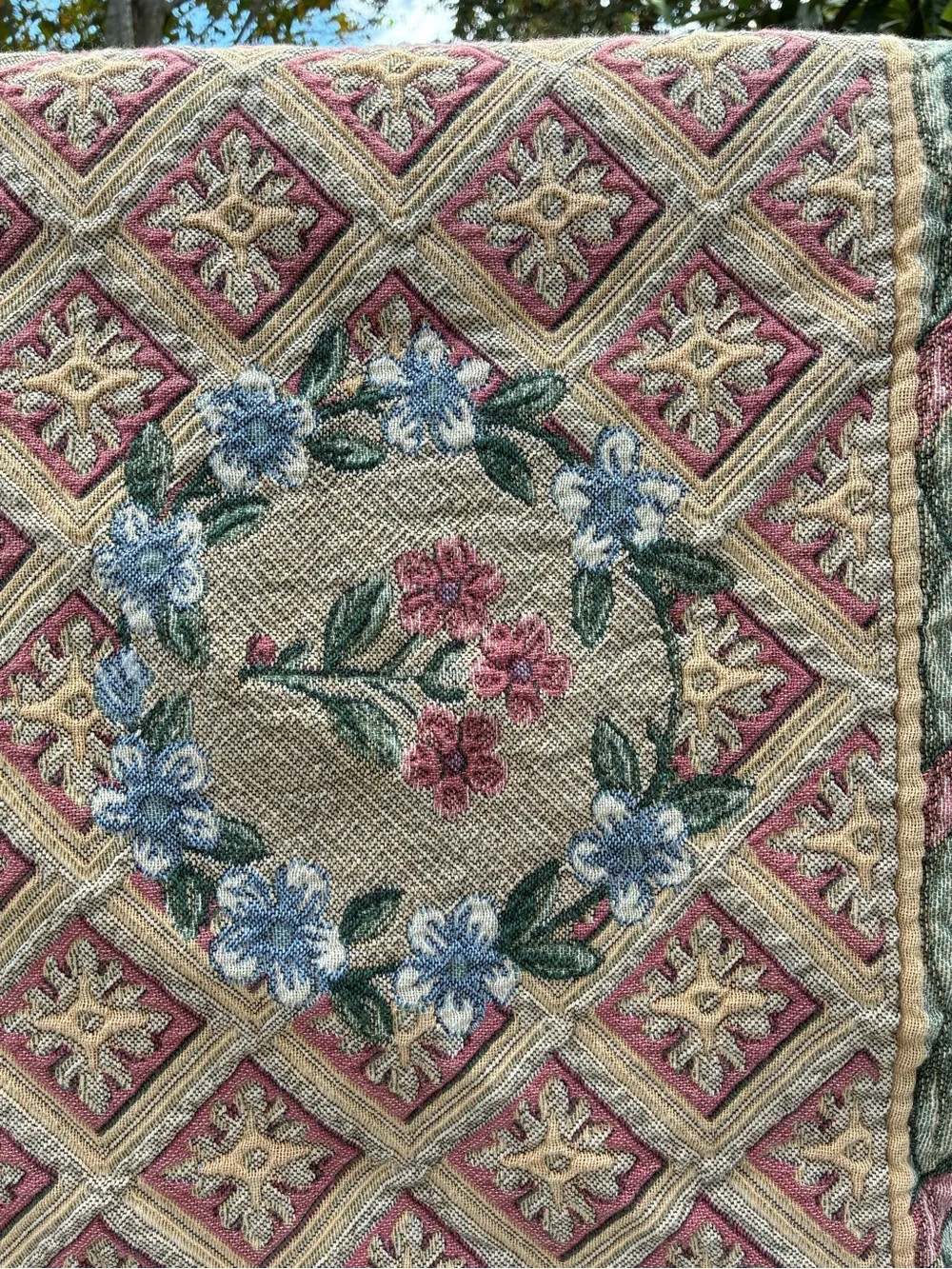 Vintage Best of Flanders Tapestry Quilt Bedspread Set - Made in Belgium (3pc)